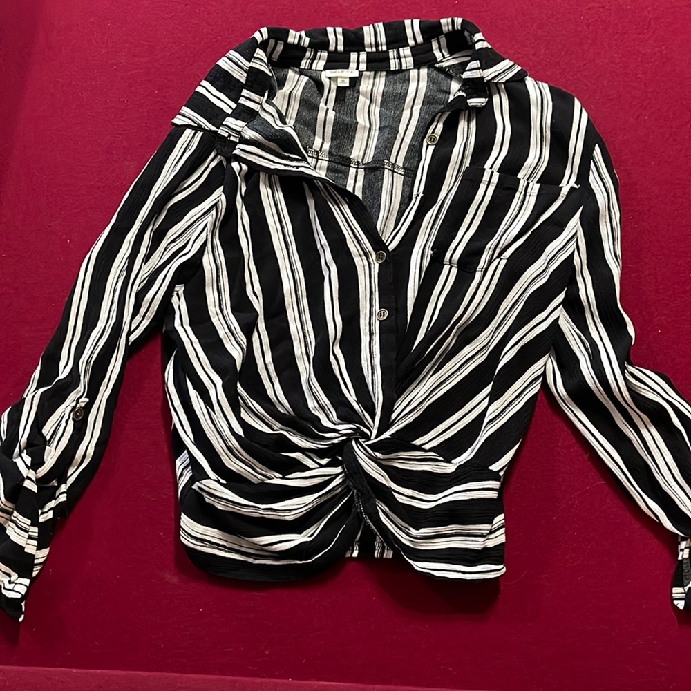 Striped Button Down Blouse